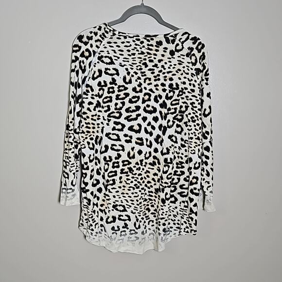 Multiples Animal Print Rough Hem Top Sz Large - Picture 6 of 10
